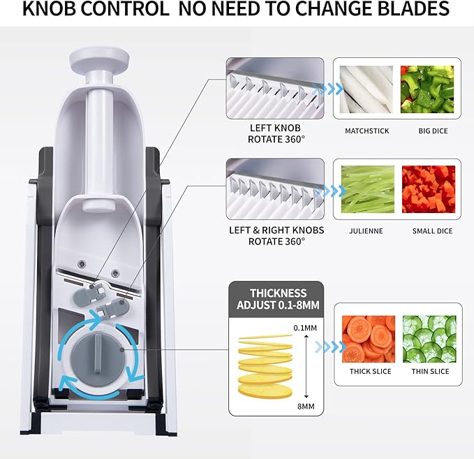 4-in-1 Adjustable Vegetable Chopper | Cut, Slice & Dice
